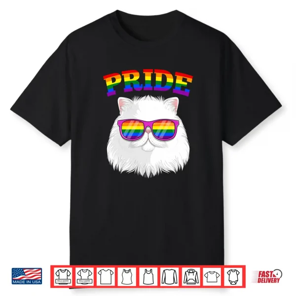 Lgbt Persian Cat Gay Pride Rainbow Lgbtq Kitty Cute Shirt