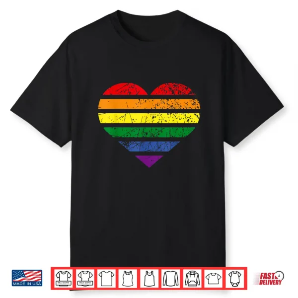 Lgbt Rainbow Heart Love Couple Pride Month Valentine’S Day Shirt