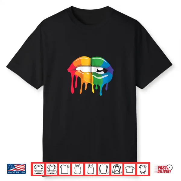 Lgbtq Gay Pride Month Rainbow Mouth Lips Lgbt Shirt
