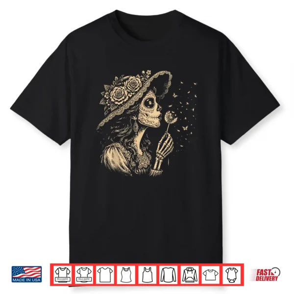 La Catrina Blowing Wishes Dandelion Shirt