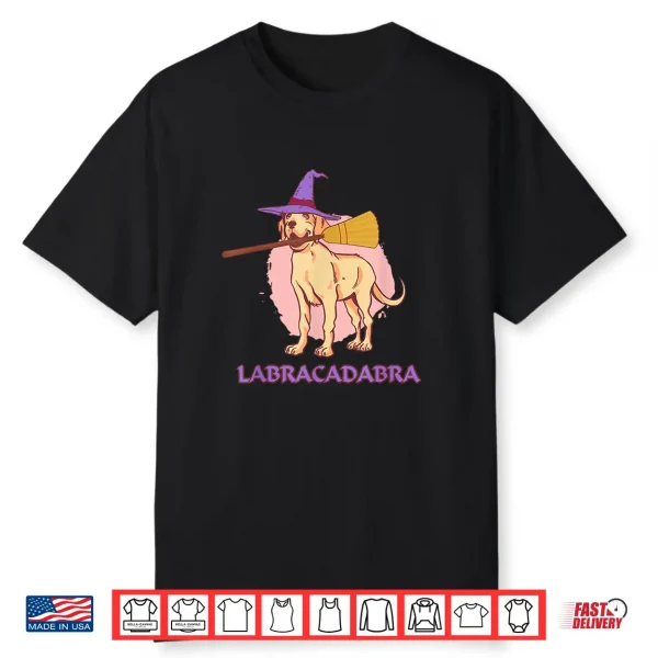 Labrador Golden Retriever Witch Broom Halloween Dog Owner Shirt