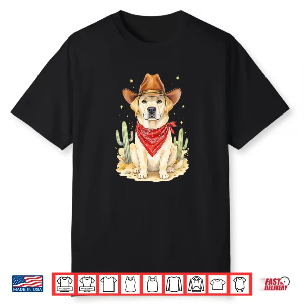 Labrador Retriever Cowboy Dog Western Llabrador Cowboy Hat Shirt