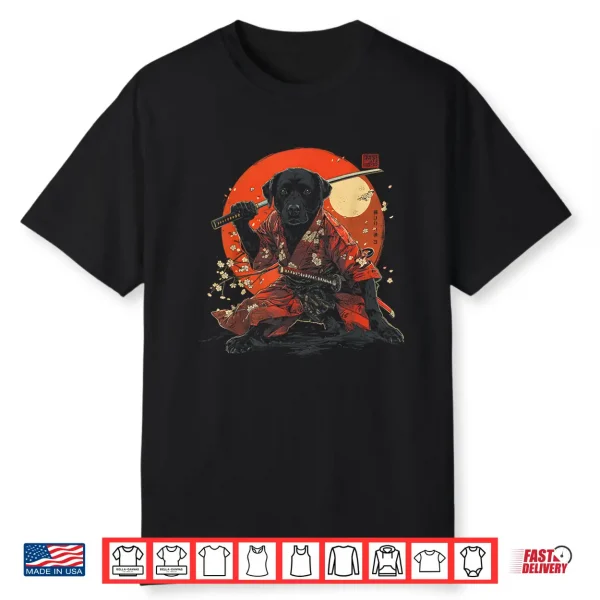 Labrador Retriever Dad Cute Japanese Anime Stuff Samurai Dog Shirt