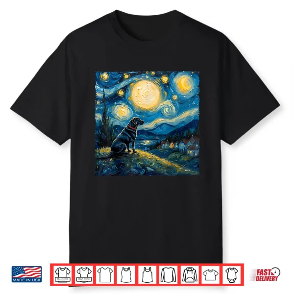Labrador Retriever Dog Lovers Starry Night Van Gogh Style Shirt
