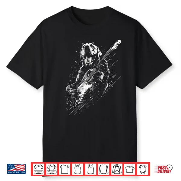 Labrador Retriever Dog Playing Electric Guitar Rock Dog Dad Shirt