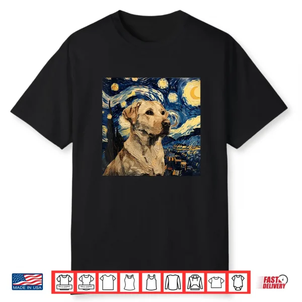 Labrador Retriever Dog Van Gogh Style Starry Night Shirt