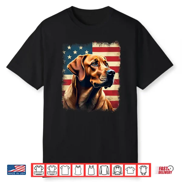 Labrador Retriever   Fox Red Labrador & American Flag Shirt