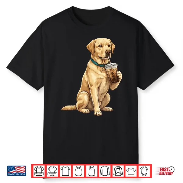 Labrador Retriever Iced Coffee Lover Funny Dog Shirt