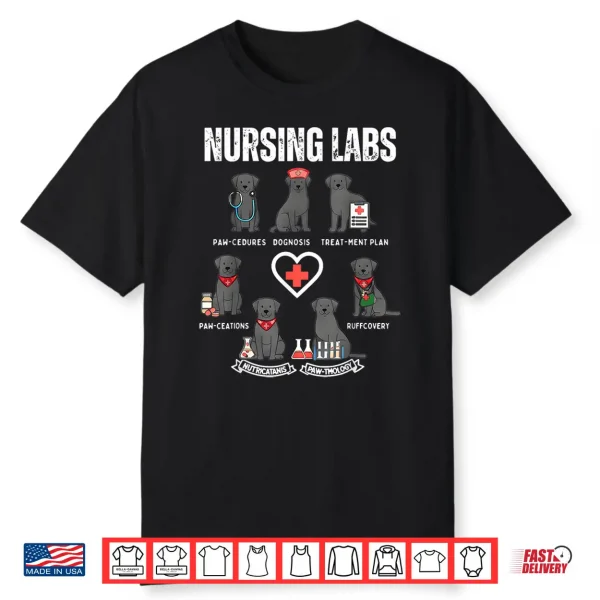 Labrador Retriever Rn Nurse Lab Dogs Nursing Pups Medical Shirt