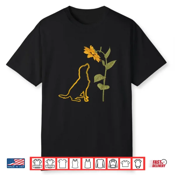 Labrador Retriever Sunflower Dog Puppy Doggie Pet Lover Shirt