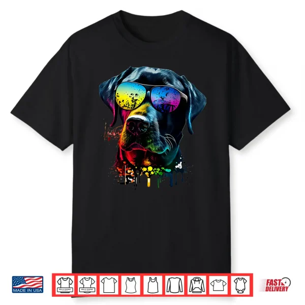 Labrador Retriever Walking Dog Fans Sunglasses Dogs Shirt