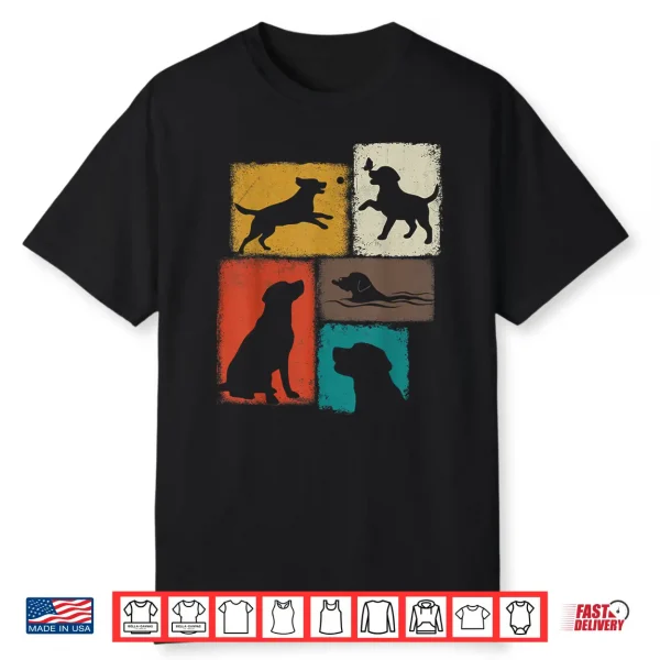 Labrador Vintage Collage Retriever Lab Dad Mom Dog Lover Shirt