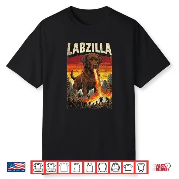 Labzilla Giant Chocolate Labrador Retriever Dog Monster Shirt