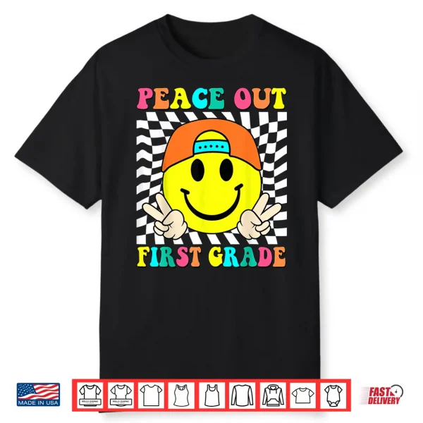 Last Day Of School Peace Out 1St Grade Kids Boy Graduation Shirt