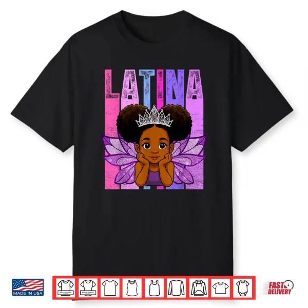 Latina Pride Hispanic Heritage Month Afro Latina Girls Kids Shirt