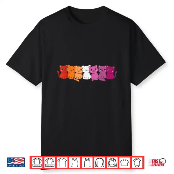 Lesbian Flag Gay Pride Lgbtq Cats Cute Lesbian Cat Shirt