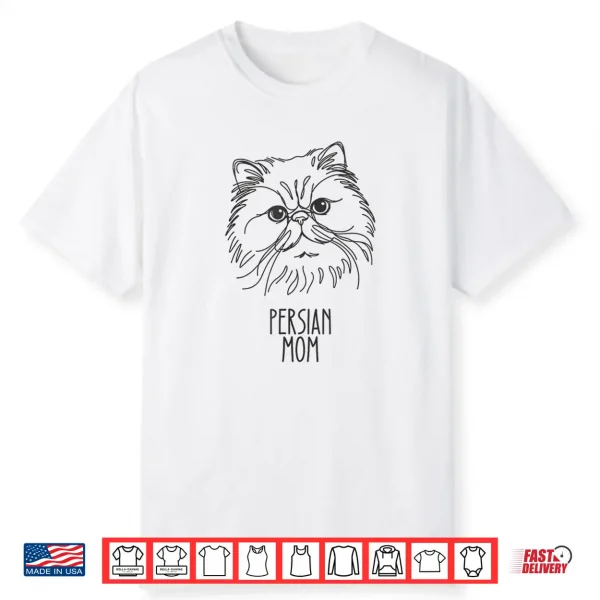 Line Art Best Cat Mom Women Persian Cat Shirt