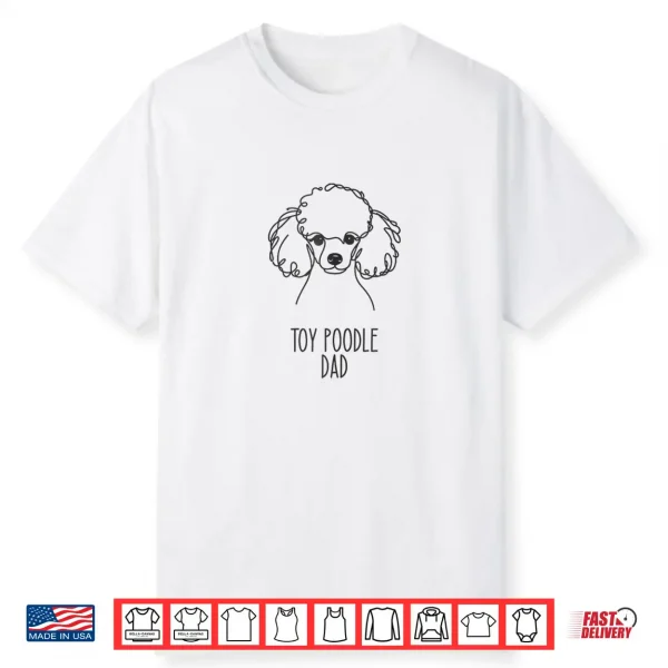 Line Art Best Dog Dad Men Toy Poodle Shirt