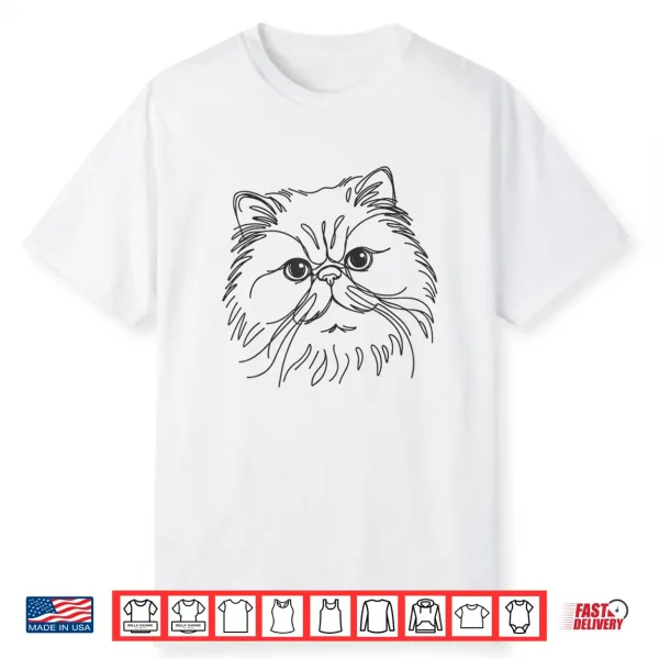 Line Art Dad Mom Cat Persian Cat Shirt For Men Women