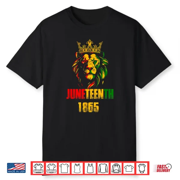 Lion Juneteenth Cool 1865 Freedom African June 19Th Shirt