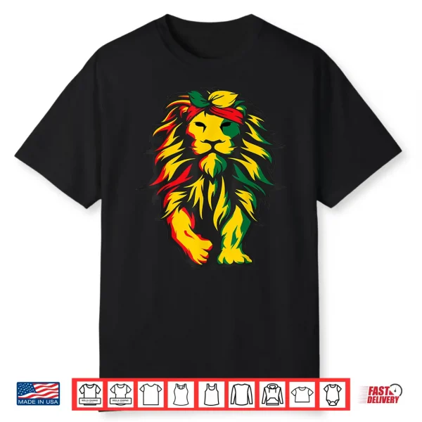 Lion Juneteenth Cool Black History African American Flag Shirt