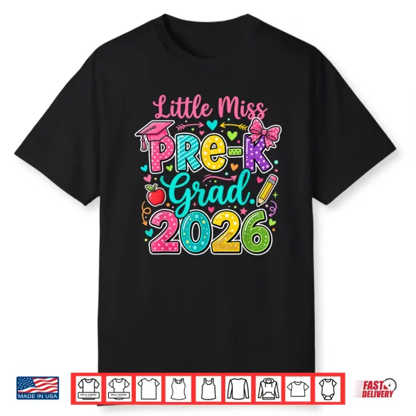 Little Graduate Pre K Grad 2026 Preschool Graduation Bow Shirt
