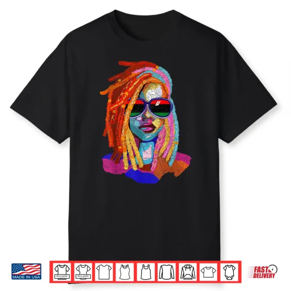 Locd Hair Art African American Woman Girl Black Queen Shirt