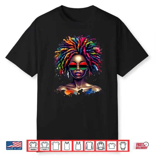 Loc’D Hair Art Black Queen Afro Woman Juneteenth Shirt