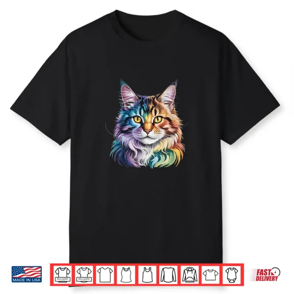Maine Coon Cat Art Professional Minimalist Modern Graphic Shirt