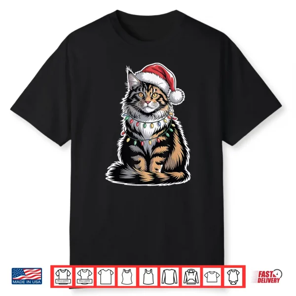 Maine Coon Cat Christmas Xmas Kitten Kitty Lover Men Women Shirt