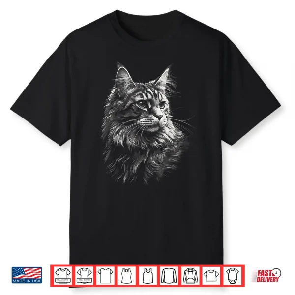 Maine Coon Cat Eyes Kitty Kitten Cat Artwork Cat Face Shirt