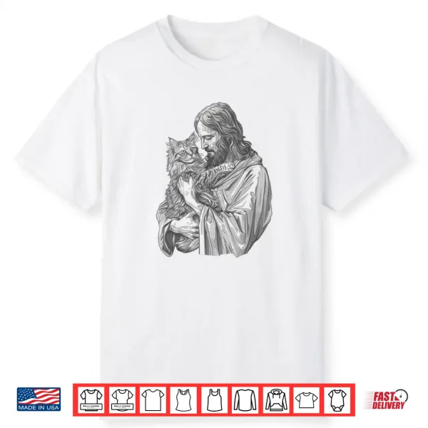 Maine Coon Cat Love Jesus Shirt