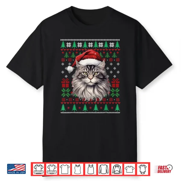 Maine Coon Cat Meowy Ugly Sweater Cat Christmas Shirt