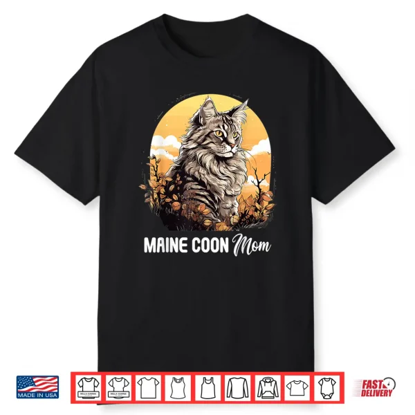 Maine Coon Cat Mom Maine Coon Cat Professional Minimalist Modern Graphic Shirt