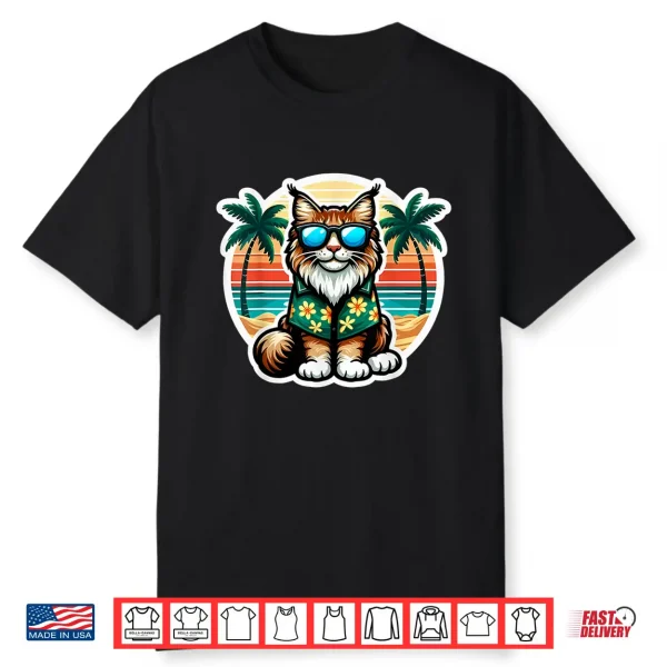 Maine Coon Cat Owner Summer Vibes Vacation Holiday Mom Lady Shirt