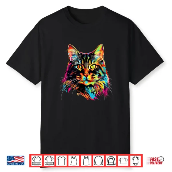 Maine Coon Cat Pop Art Design Maine Coon Lovers Shirt