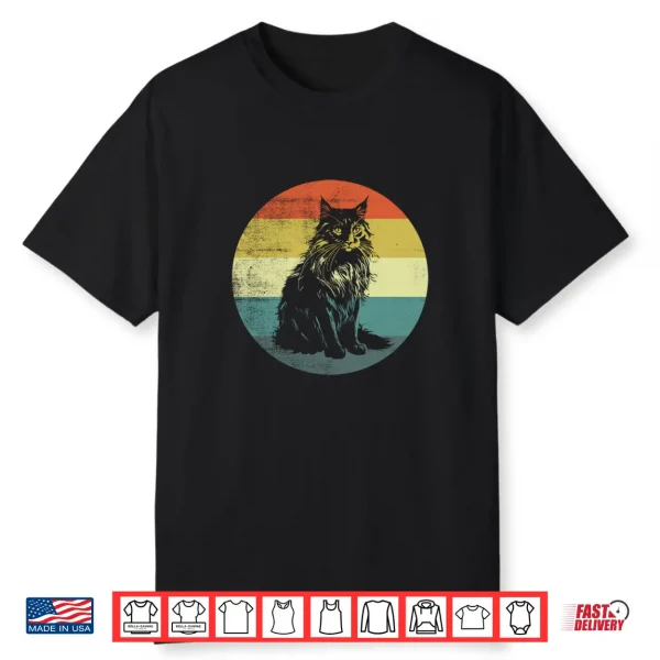Maine Coon Cat Retro Design Shirt