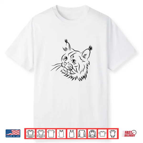 Maine Coon Cat Sketch Illustration Shirt