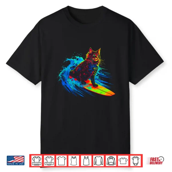 Maine Coon Cat Surfing Shirt