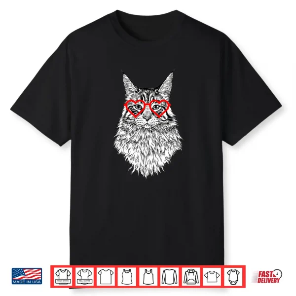 Maine Coon Cat Valentines Day Cat Mom Cat Lover Shirt