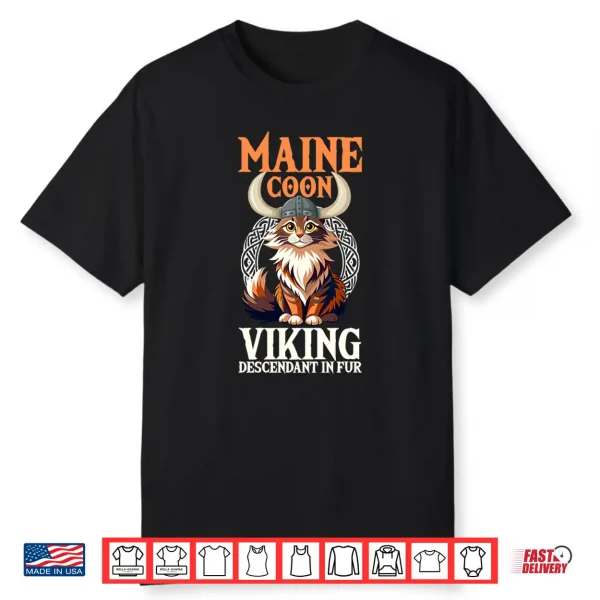 Maine Coon Cat Viking Descendant In Fur Shirt