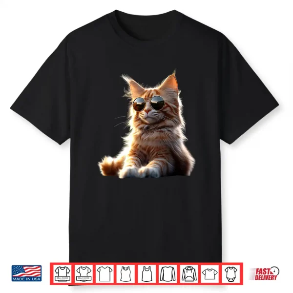 Maine Coon Cat With Sunglasses Cute Maine Coon Cats Lover Shirt