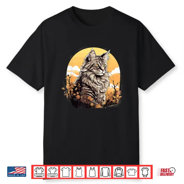 Maine Coon Cats Maine Coon Cat Professional Minimalist Modern Graphic Shirt