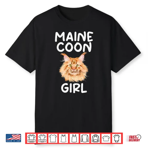 Maine Coon Girl Professional Minimalist Modern Graphic Shirt