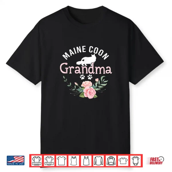 Maine Coon Grandma Lover Gifts For Women Cat Lover Christmas Shirt