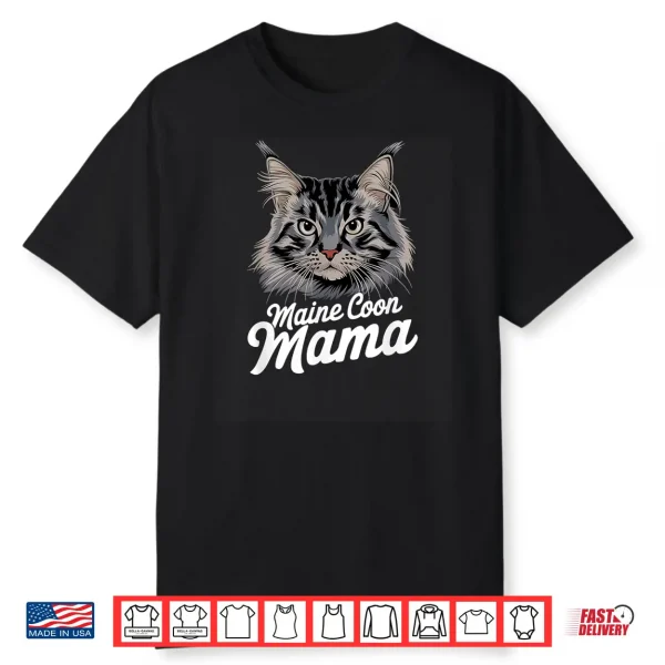 Maine Coon Mama Cat Professional Minimalist Modern Graphic Shirt