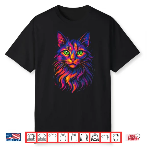 Maine Coon Pop Art Cat Lovers Abstract Animal Shirt