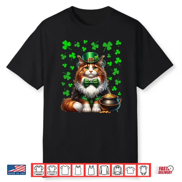 Maine Coon Saint Patricks Day Costume Maine Coon Cat Shirt