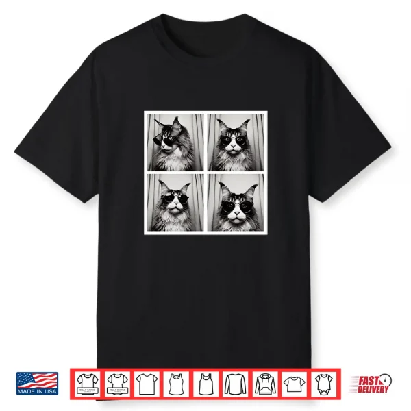Maine Coon With Sunglasses Funny Cat Classic Photobooth Shirt