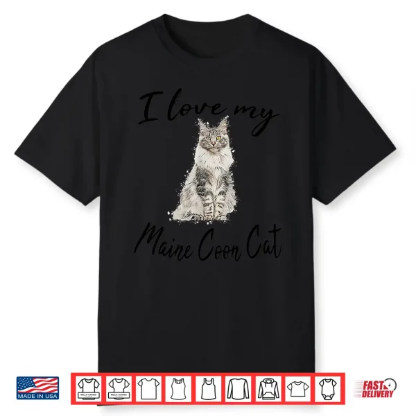 Mainecoon Cat Motif Cat Maine Coon Cat Cats Kitten Shirt
